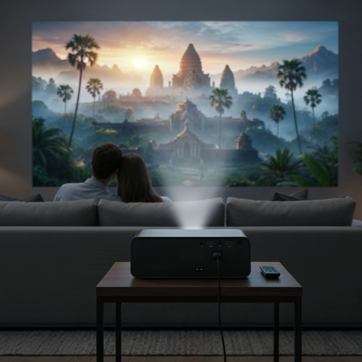 Vidéoprojecteur Full HD 1080P – 1000 ANSI – WiFi 6 – Bluetooth 5.2 – Autofocus & Auto Keystone – Android TV intégré